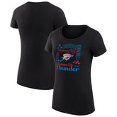 Oklahoma City Thunder G-III 4Her by Carl Banks Women's Super-Slim Fit Lightweight Team Name Collage Graphic T-Shirt - Black shop