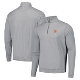San Francisco Giants Peter Millar Perth Sugar Stripe Performance Quarter-Zip Top Black
