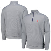 St. Louis Cardinals Peter Millar Perth Sugar Stripe Performance Quarter-Zip Top Navy