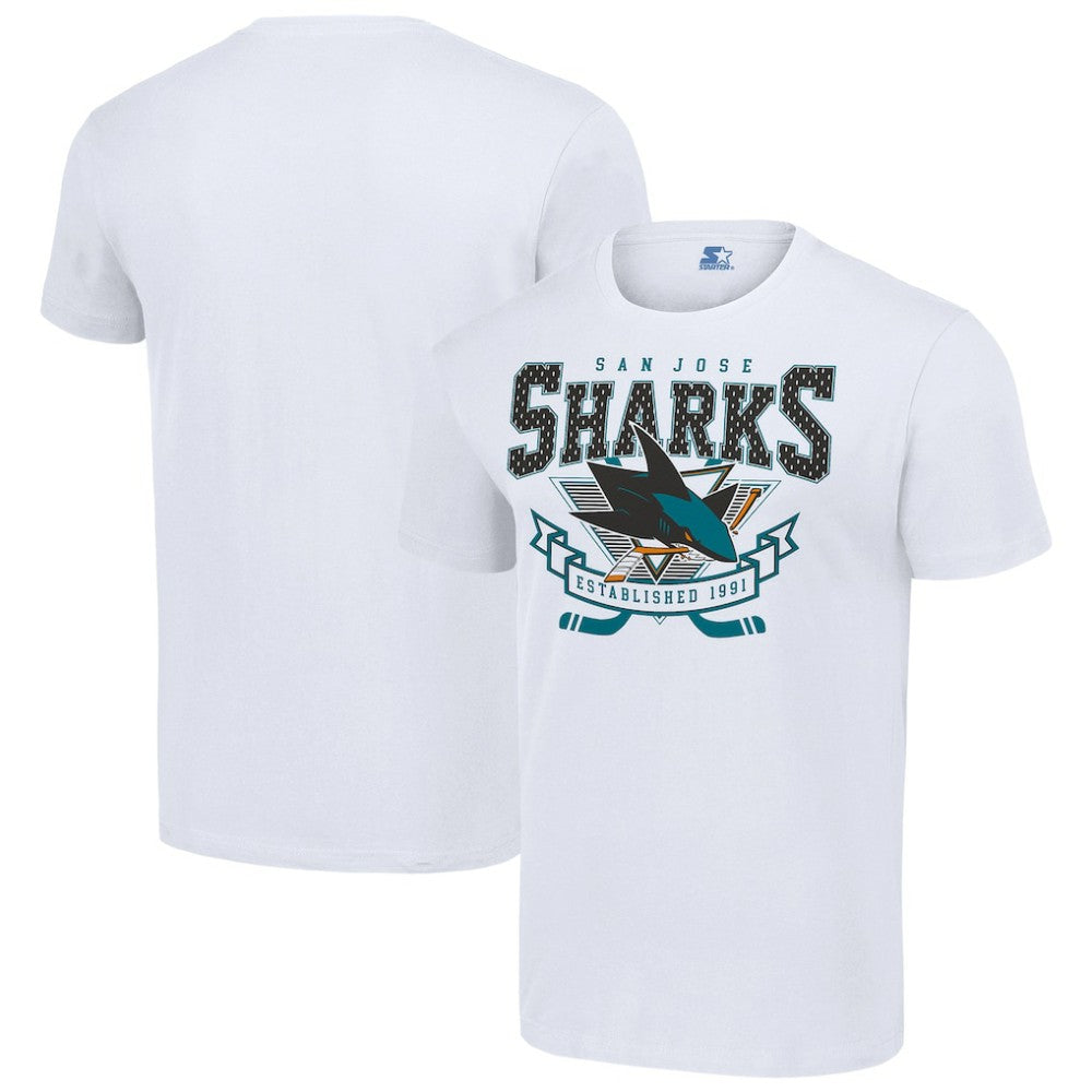 San Jose Sharks Starter Team Logo Graphic T-Shirt - White T-shirts