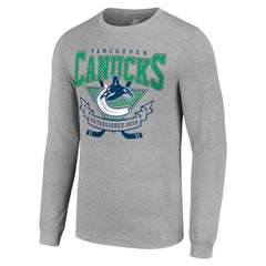 Vancouver Canucks Starter '80s Inspired Team Logo Long Sleeve T-Shirt - Heather Gray T-shirts