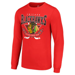 Chicago Blackhawks Starter Team Logo Graphic Long Sleeve T-Shirt - Red T-shirts