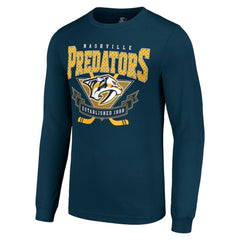 Nashville Predators Starter Team Logo Graphic Long Sleeve T-Shirt - Navy T-shirts