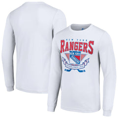 New York Rangers Starter Team Logo Graphic Long Sleeve T-Shirt - White T-shirts