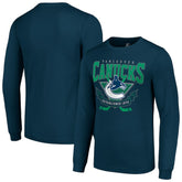 Vancouver Canucks Starter Team Logo Graphic Long Sleeve T-Shirt - Navy T-shirts