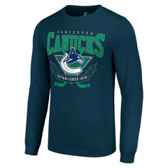 Vancouver Canucks Starter Team Logo Graphic Long Sleeve T-Shirt - Navy T-shirts