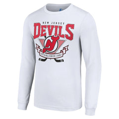New Jersey Devils Starter Team Logo Graphic Long Sleeve T-Shirt - White T-shirts