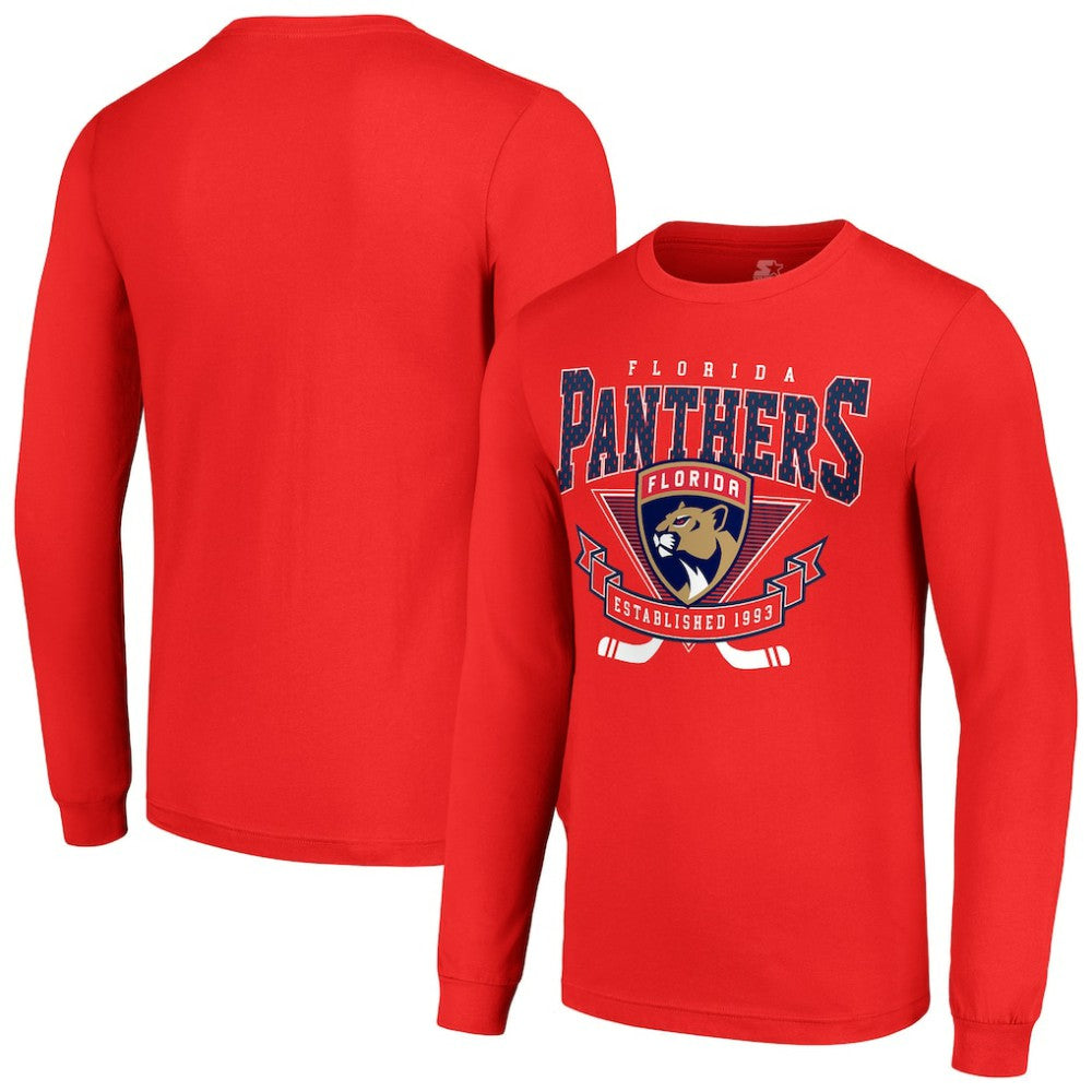 Florida Panthers Starter Team Logo Graphic Long Sleeve T-Shirt - Red T-shirts