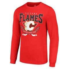 Calgary Flames Starter Team Logo Graphic Long Sleeve T-Shirt - Red T-shirts