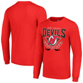 New Jersey Devils Starter Team Logo Graphic Long Sleeve T-Shirt - Red T-shirts