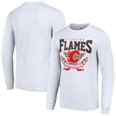 Calgary Flames Starter Team Logo Graphic Long Sleeve T-Shirt - White T-shirts