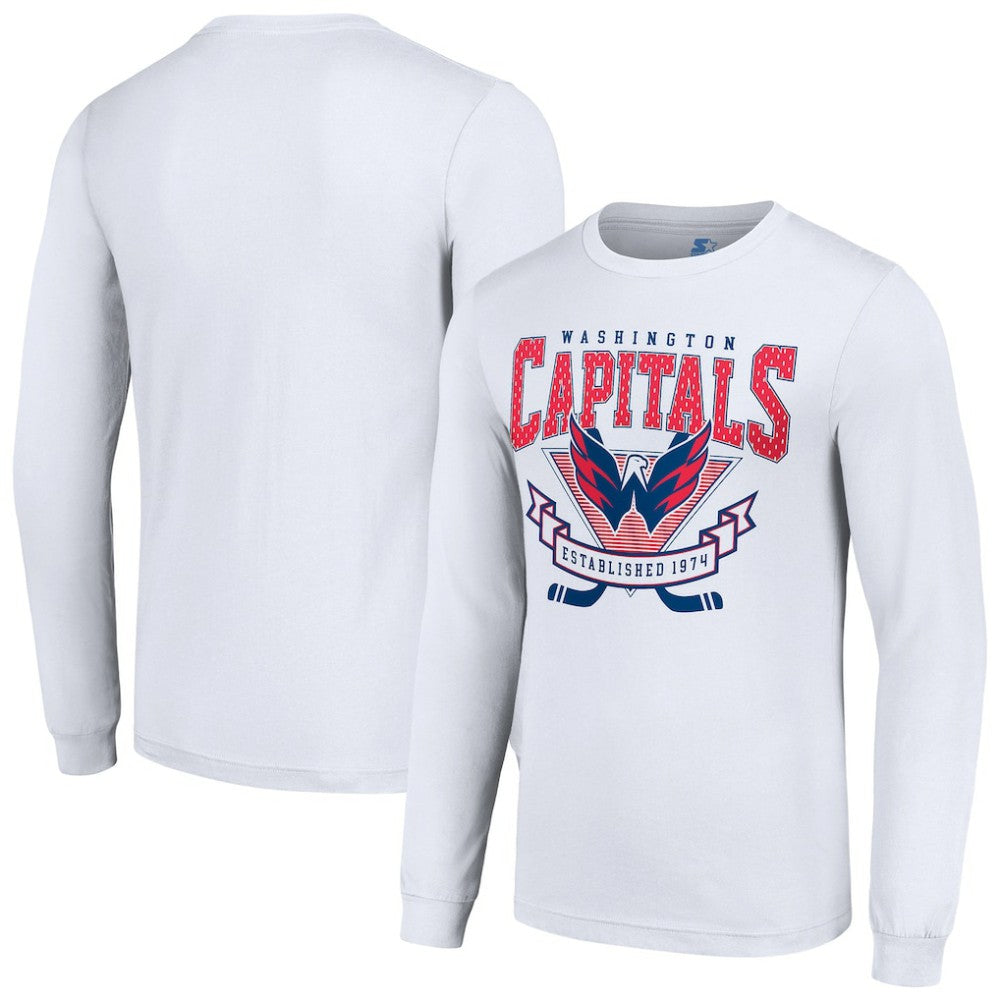 Washington Capitals Starter Team Logo Graphic Long Sleeve T-Shirt - White T-shirts