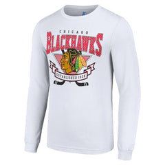 Chicago Blackhawks Starter Team Logo Graphic Long Sleeve T-Shirt - White T-shirts