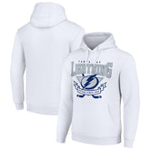 Tampa Bay Lightning Starter Team Logo Graphic Fleece Tri-Blend Pullover Hoodie - White Hoodies