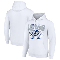Tampa Bay Lightning Starter Team Logo Graphic Fleece Tri-Blend Pullover Hoodie - White Hoodies