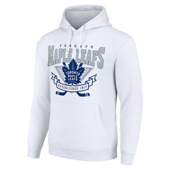 Toronto Maple Leafs Starter Team Logo Graphic Fleece Tri-Blend Pullover Hoodie - White Hoodies