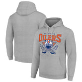 Edmonton Oilers Starter Team Logo Graphic Fleece Tri-Blend Pullover Hoodie - Heather Gray Hoodies