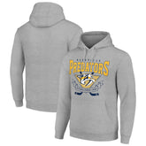 Nashville Predators Starter Team Logo Graphic Fleece Tri-Blend Pullover Hoodie - Heather Gray Hoodies