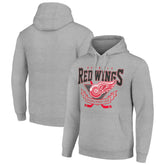 Detroit Red Wings Starter Team Logo Graphic Fleece Tri-Blend Pullover Hoodie - Heather Gray Hoodies