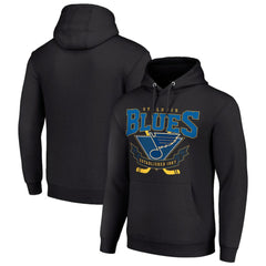 St. Louis Blues Starter Team Logo Graphic Fleece Tri-Blend Pullover Hoodie - Black Hoodies