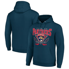 Florida Panthers Starter Team Logo Graphic Fleece Tri-Blend Pullover Hoodie - Navy Hoodies