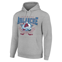 Colorado Avalanche Starter Team Logo Graphic Fleece Tri-Blend Pullover Hoodie - Heather Gray Hoodies