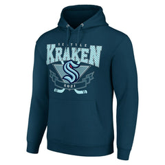 Seattle Kraken Starter Team Logo Graphic Fleece Tri-Blend Pullover Hoodie - Deep Sea Blue Hoodies