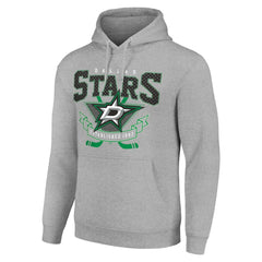 Dallas Stars Starter Team Logo Graphic Fleece Tri-Blend Pullover Hoodie - Heather Gray Hoodies