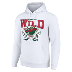 Minnesota Wild Starter Team Logo Graphic Fleece Tri-Blend Pullover Hoodie - White Hoodies