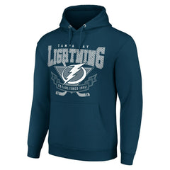 Tampa Bay Lightning Starter Team Logo Graphic Fleece Tri-Blend Pullover Hoodie - Navy Hoodies