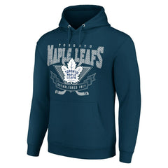 Toronto Maple Leafs Starter Team Logo Graphic Fleece Tri-Blend Pullover Hoodie - Navy Hoodies
