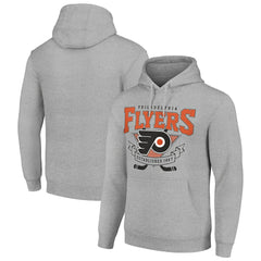 Philadelphia Flyers Starter Team Logo Graphic Fleece Tri-Blend Pullover Hoodie - Heather Gray Hoodies