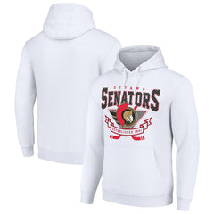 Ottawa Senators Starter Team Logo Graphic Fleece Tri-Blend Pullover Hoodie - White Hoodies