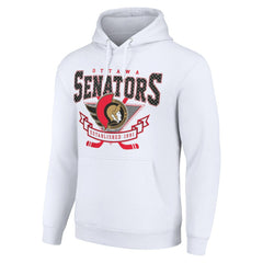 Ottawa Senators Starter Team Logo Graphic Fleece Tri-Blend Pullover Hoodie - White Hoodies