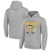 Pittsburgh Penguins Starter Team Logo Graphic Fleece Tri-Blend Pullover Hoodie - Heather Gray Hoodies