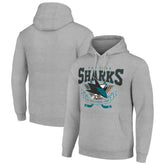 San Jose Sharks Starter Team Logo Graphic Fleece Tri-Blend Pullover Hoodie - Heather Gray Hoodies