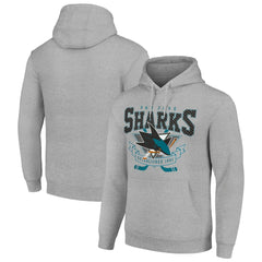 San Jose Sharks Starter Team Logo Graphic Fleece Tri-Blend Pullover Hoodie - Heather Gray Hoodies