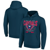 Washington Capitals Starter Team Logo Graphic Fleece Tri-Blend Pullover Hoodie - Navy Hoodies