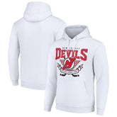 New Jersey Devils Starter Team Logo Graphic Fleece Tri-Blend Pullover Hoodie - White Jerseys