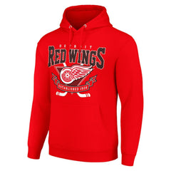 Detroit Red Wings Starter Team Logo Graphic Fleece Tri-Blend Pullover Hoodie - Red Hoodies