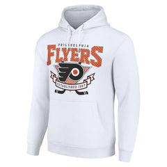 Philadelphia Flyers Starter Team Logo Graphic Fleece Tri-Blend Pullover Hoodie - White Hoodies