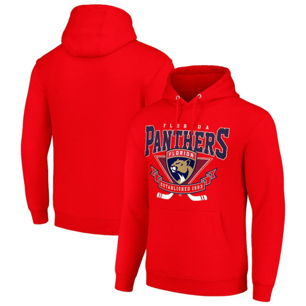 Florida Panthers Starter Team Logo Graphic Fleece Tri-Blend Pullover Hoodie - Red Hoodies