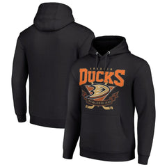 Anaheim Ducks Starter Team Logo Graphic Fleece Tri-Blend Pullover Hoodie - Black Hoodies
