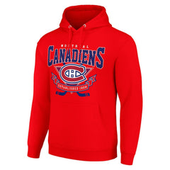 Montreal Canadiens Starter Team Logo Graphic Fleece Tri-Blend Pullover Hoodie - Red Hoodies