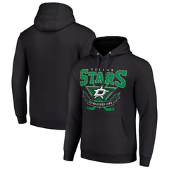 Dallas Stars Starter Team Logo Graphic Fleece Tri-Blend Pullover Hoodie - Black Hoodies