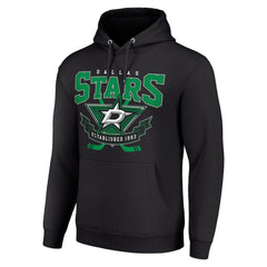 Dallas Stars Starter Team Logo Graphic Fleece Tri-Blend Pullover Hoodie - Black Hoodies
