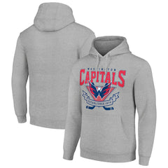 Washington Capitals Starter Team Logo Graphic Fleece Tri-Blend Pullover Hoodie - Heather Gray Hoodies
