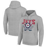 Winnipeg Jets Starter Team Logo Graphic Fleece Tri-Blend Pullover Hoodie - Heather Gray Hoodies