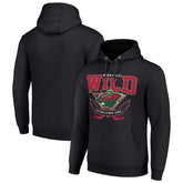 Minnesota Wild Starter Team Logo Graphic Fleece Tri-Blend Pullover Hoodie - Black Hoodies
