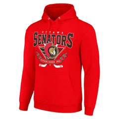 Ottawa Senators Starter Team Logo Graphic Fleece Tri-Blend Pullover Hoodie - Red Hoodies